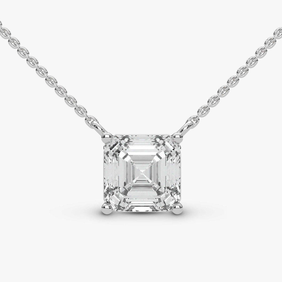 Asscher Cut Prong Set Pendant 207