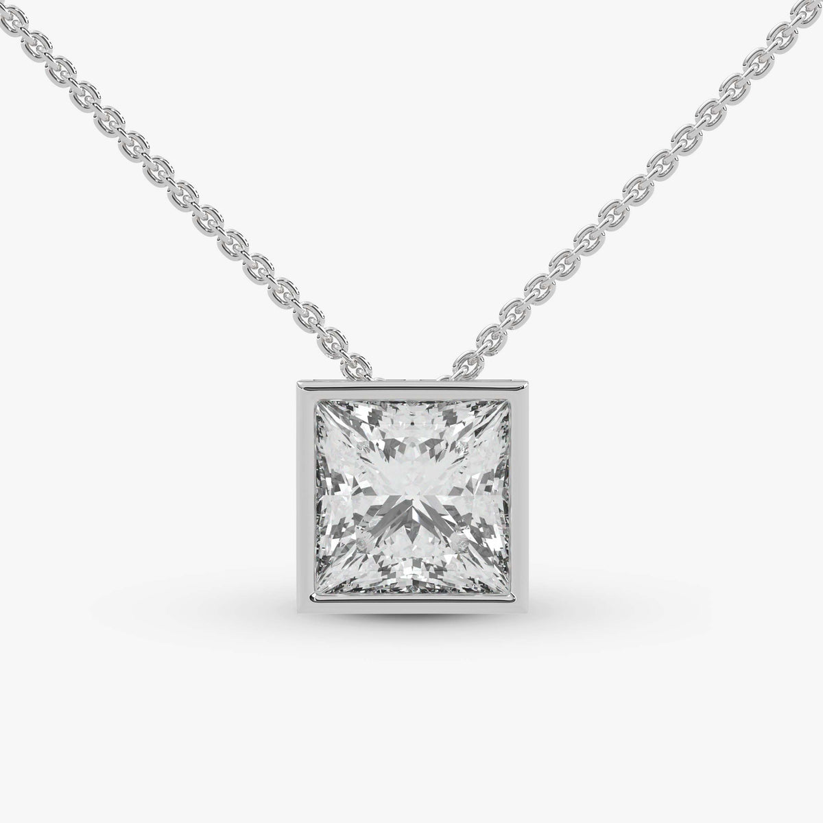 Princess Cut Bezel Set Pendant 202