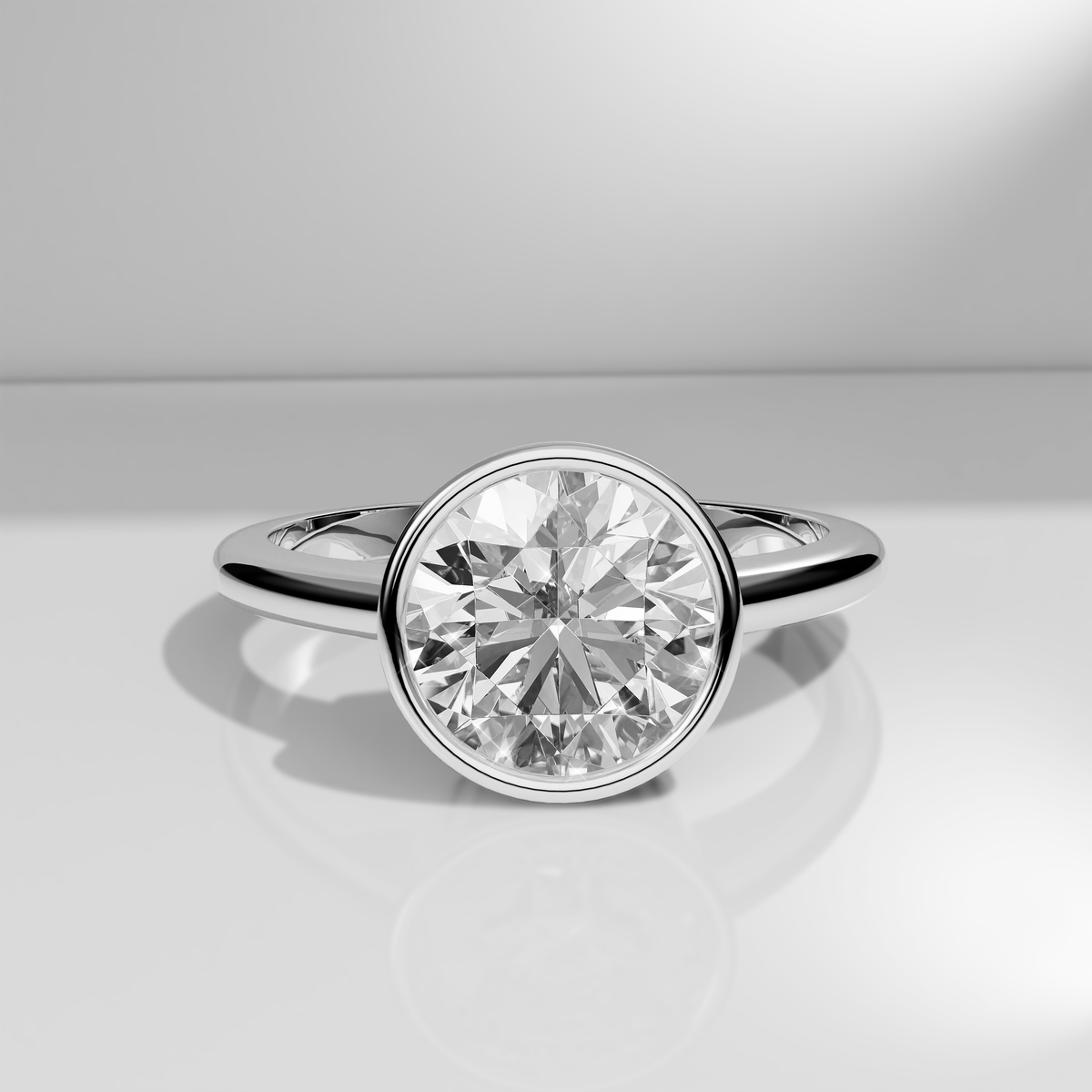 Bague Solitaire Ronde à Chatons