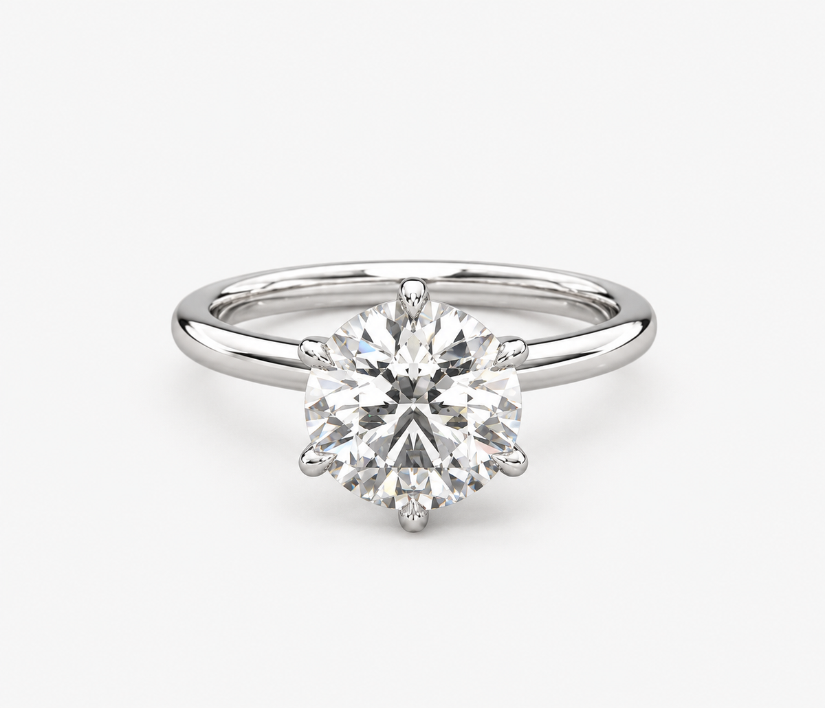 Round Solitaire Ring 18k Platinum