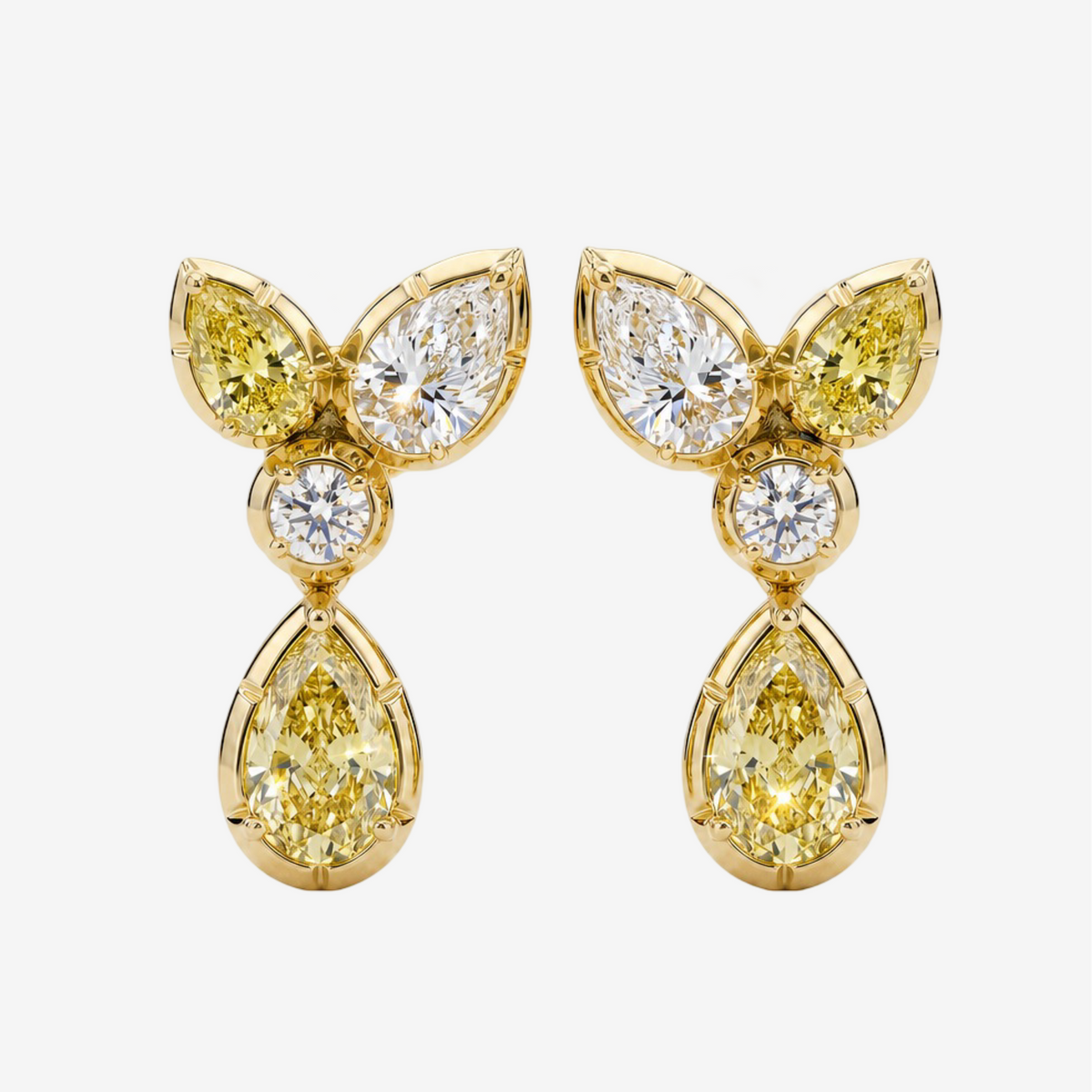 Madison Yellow & White Diamond Drop Earrings 65