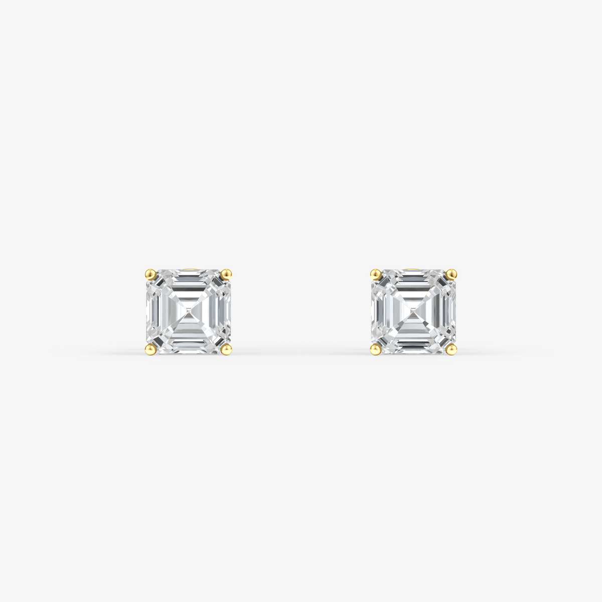 Square Emerald Cut Studs 15