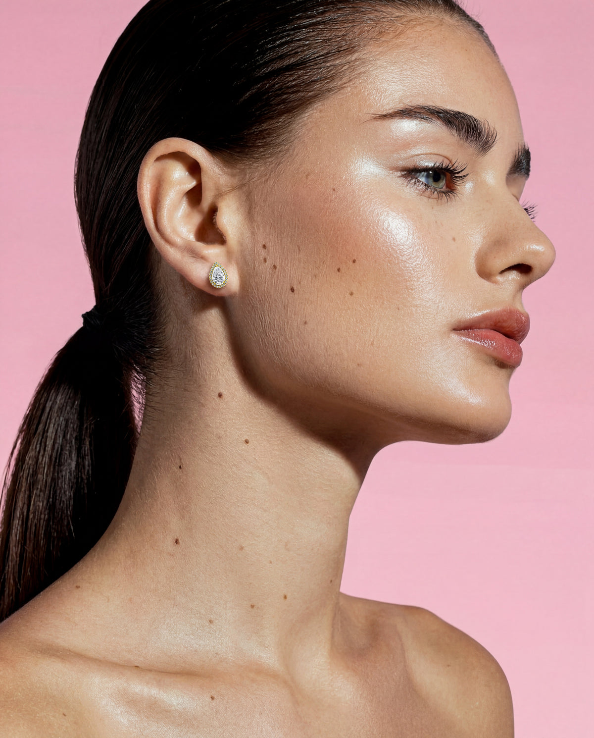 Pear Cut Halo Studs 97