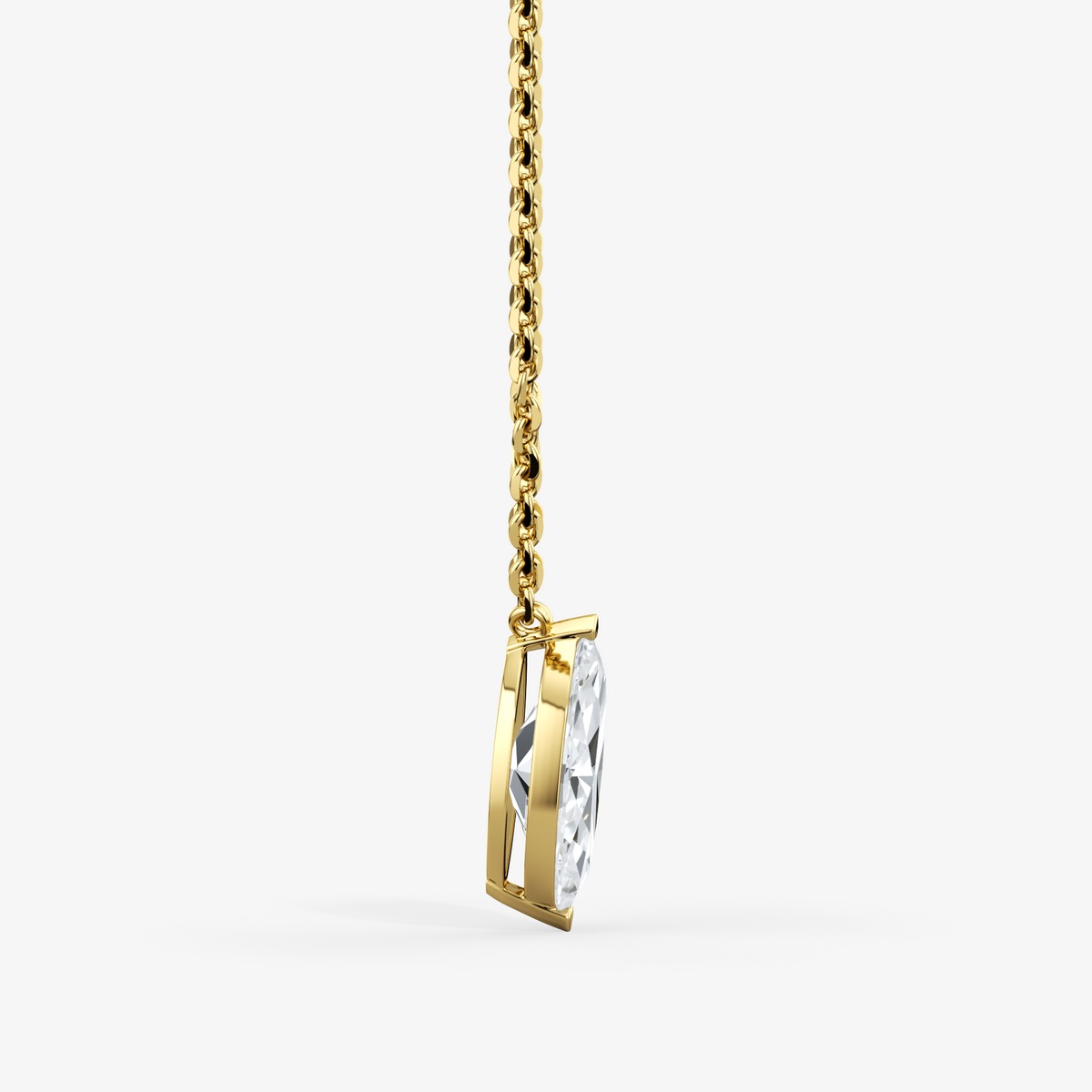 Marquise Cut North / South Pendant Yellow Gold 32