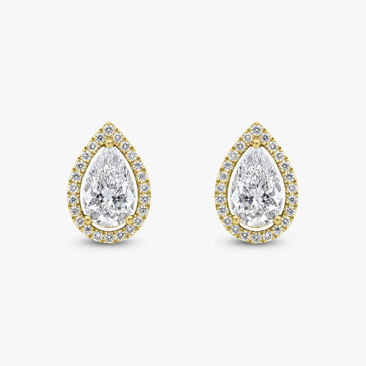 Pear Cut Halo Studs 98