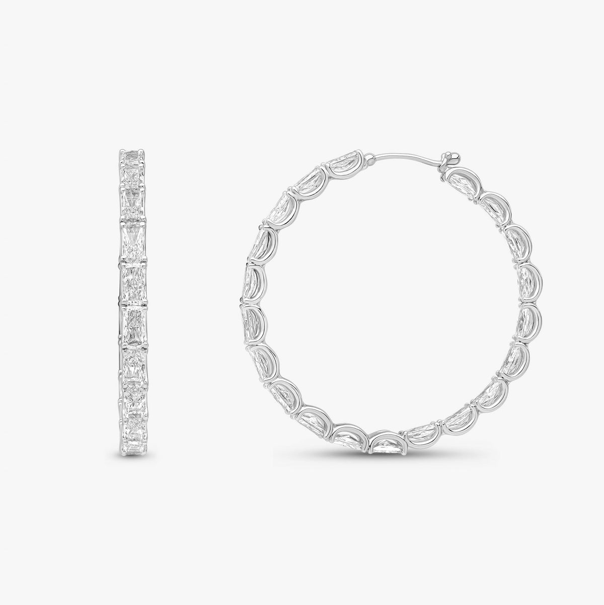 Radiant Cut Hoops Earrings