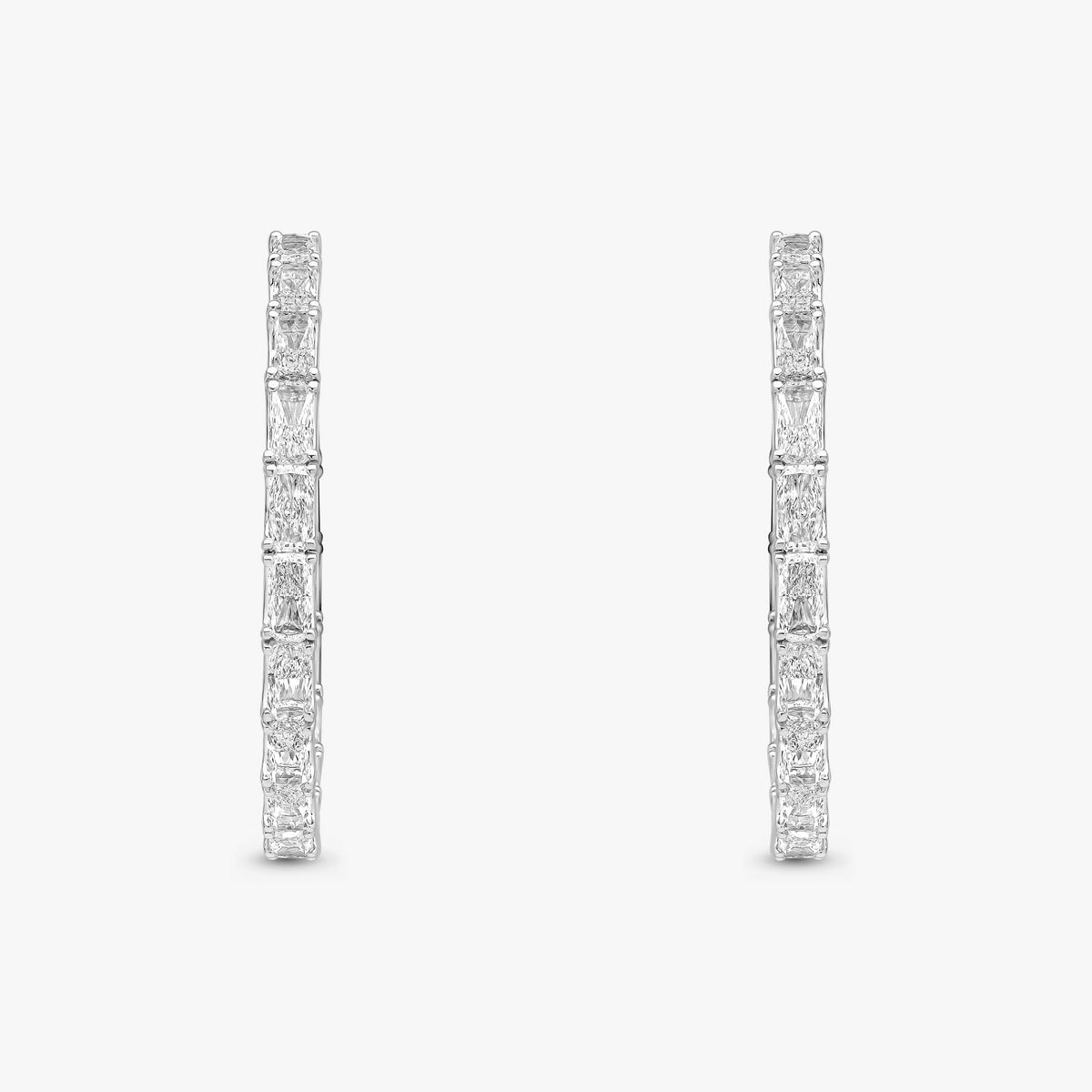 Radiant Cut Hoops Earrings