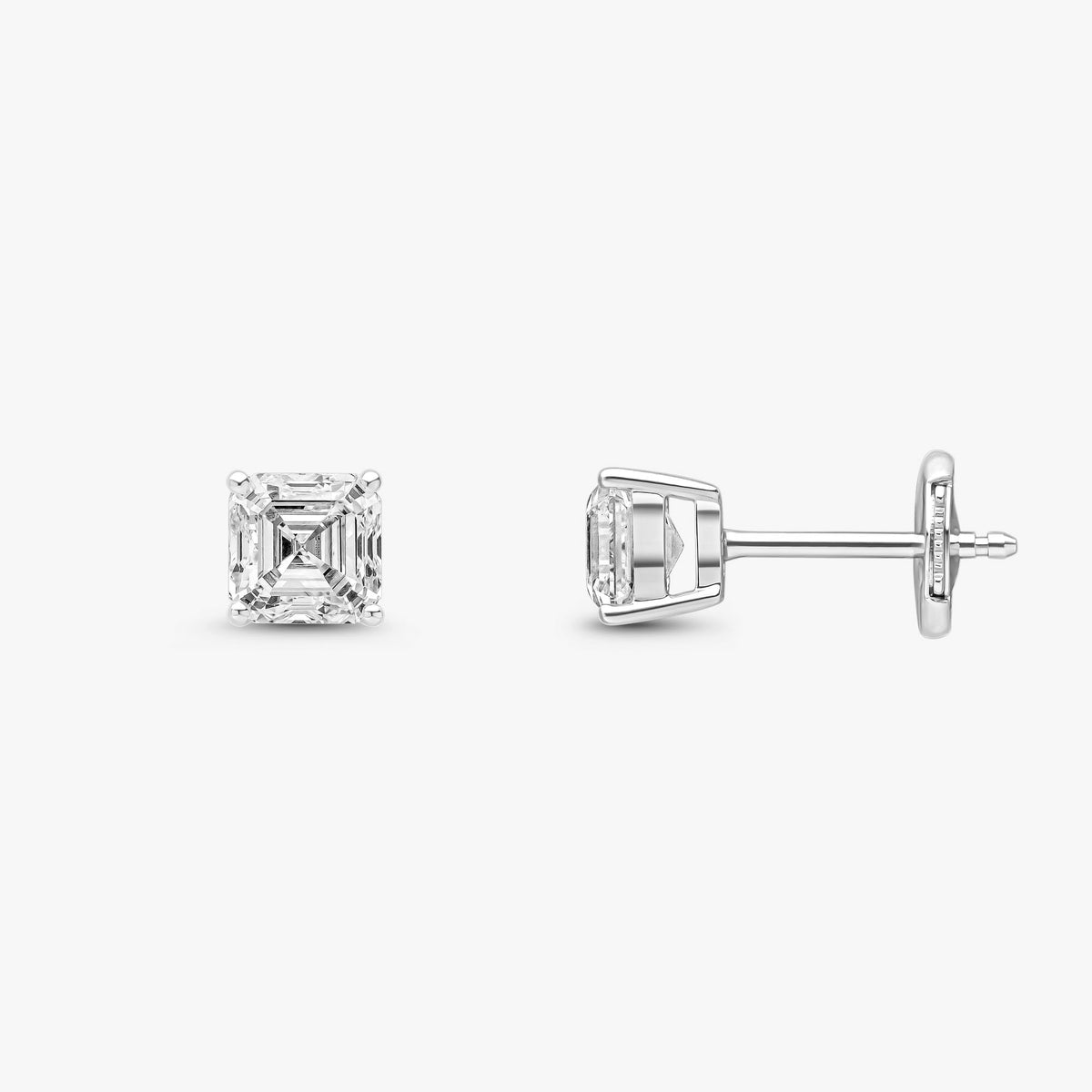 Square Emerald Cut Studs