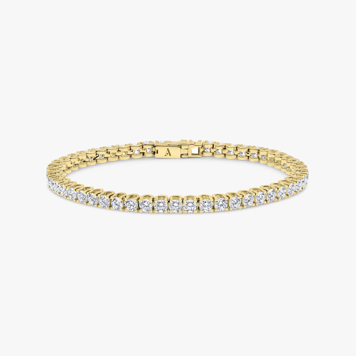 Men's White Gold Tennis Bracelet Round