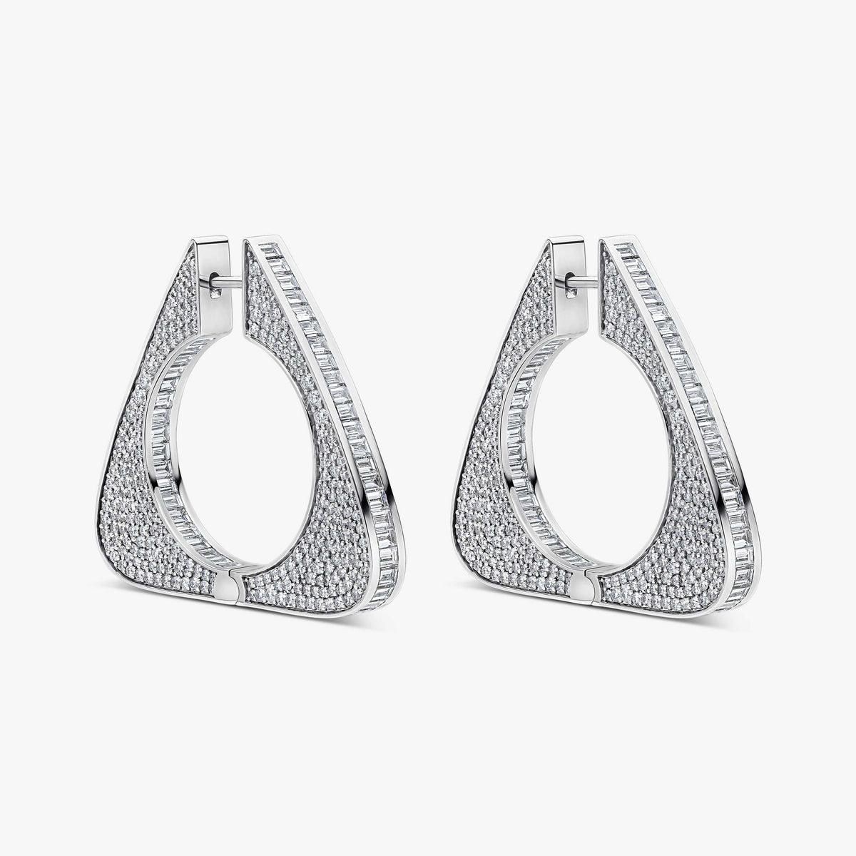 Large Triangle Baguette Earrings