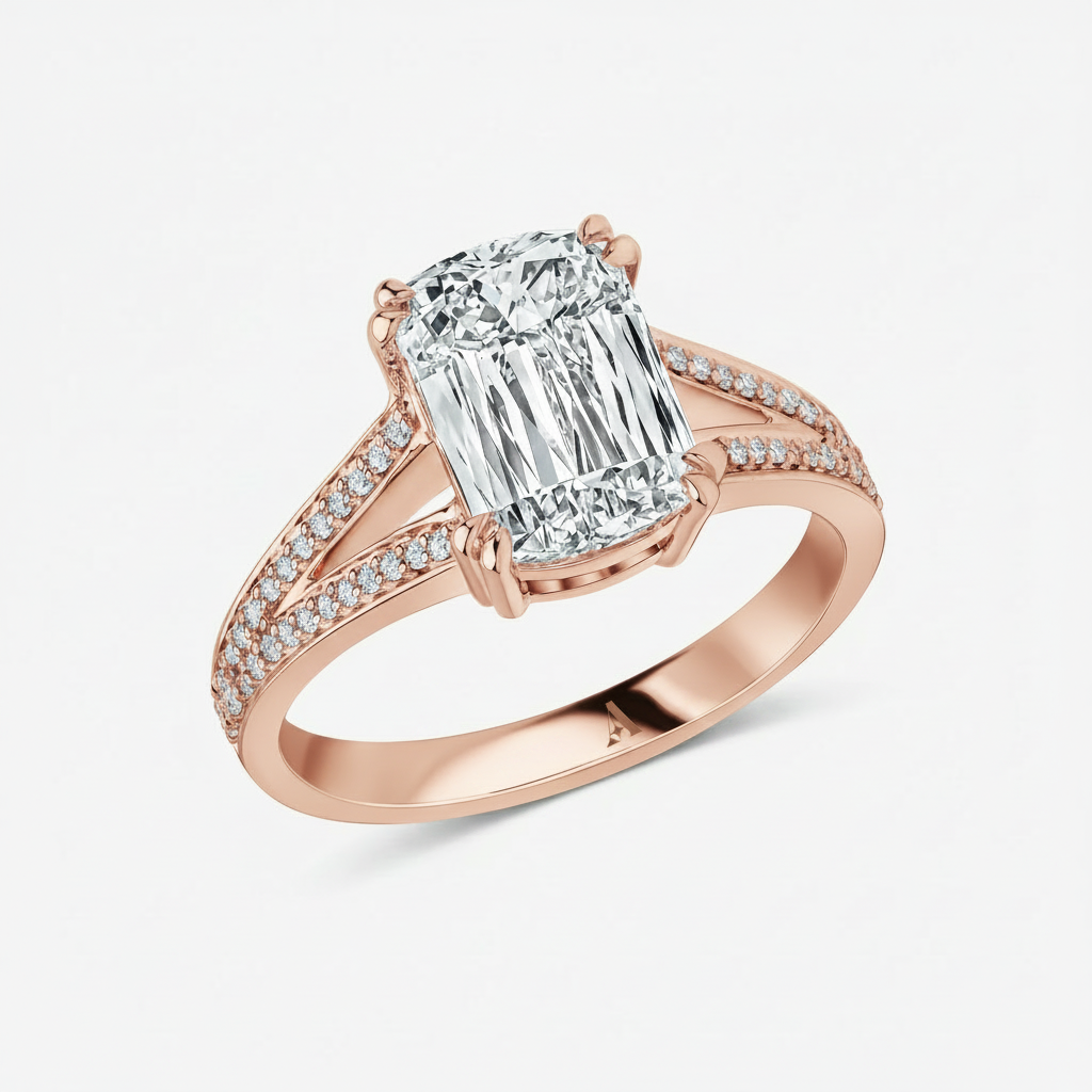 Ashoka Cut Statement Ring 18k Rose Gold Astrea London