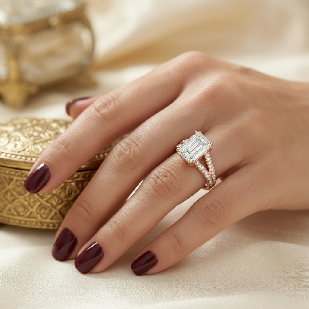 Ashoka Cut Statement Ring  18k Rose Gold Astrea London 12