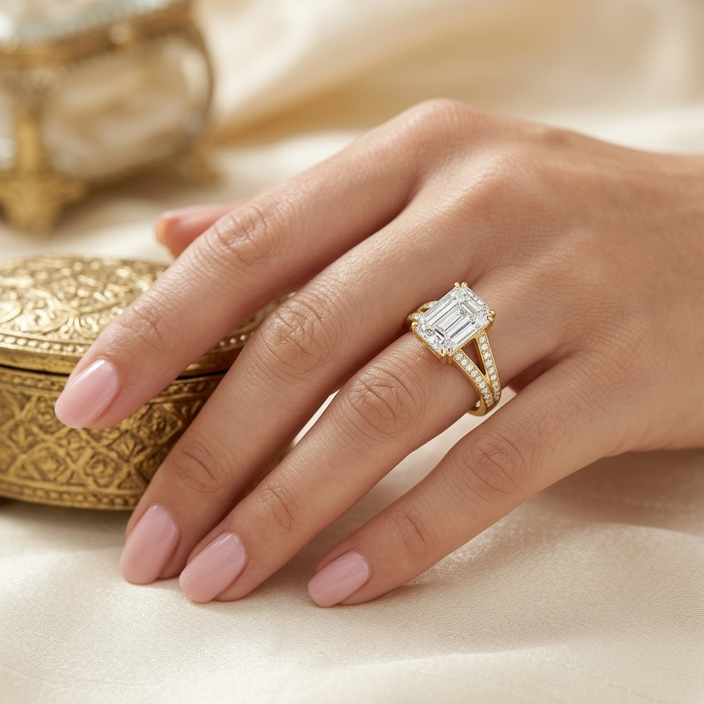 Ashoka Cut Statement Ring 18k Yellow Gold Astrea London