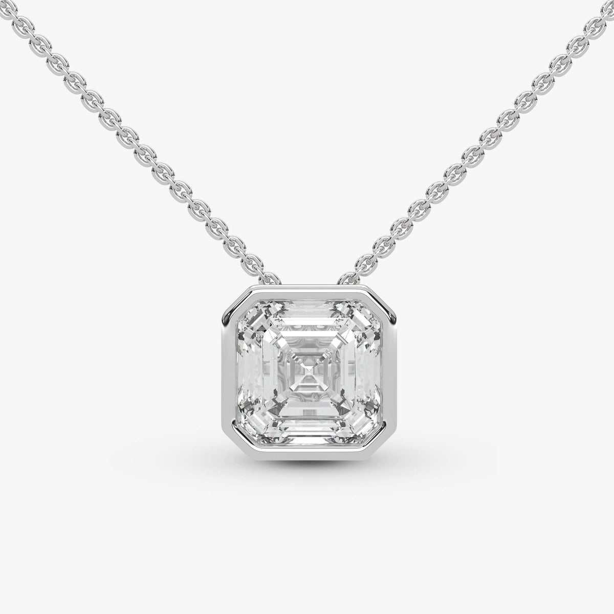Asscher Cut Bezel Set Pendant 208