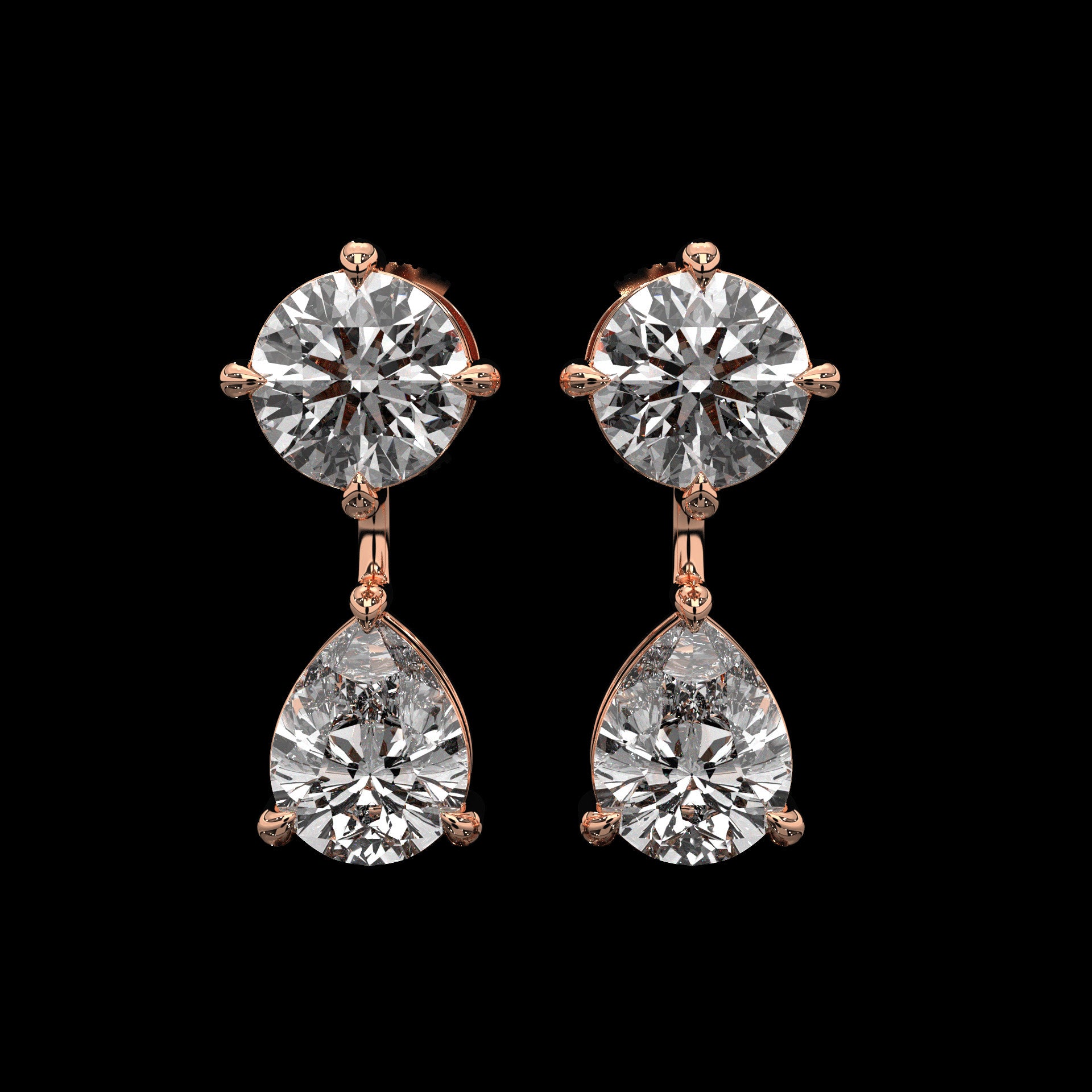 Astrea Round and Pear Drop Earrings