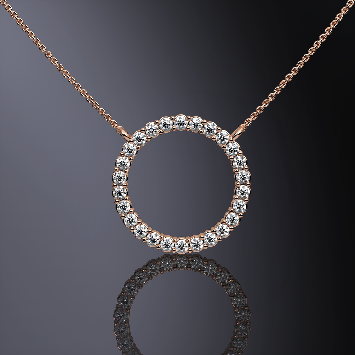 Pendentif Cercle, diamants taille brillant — vue 10