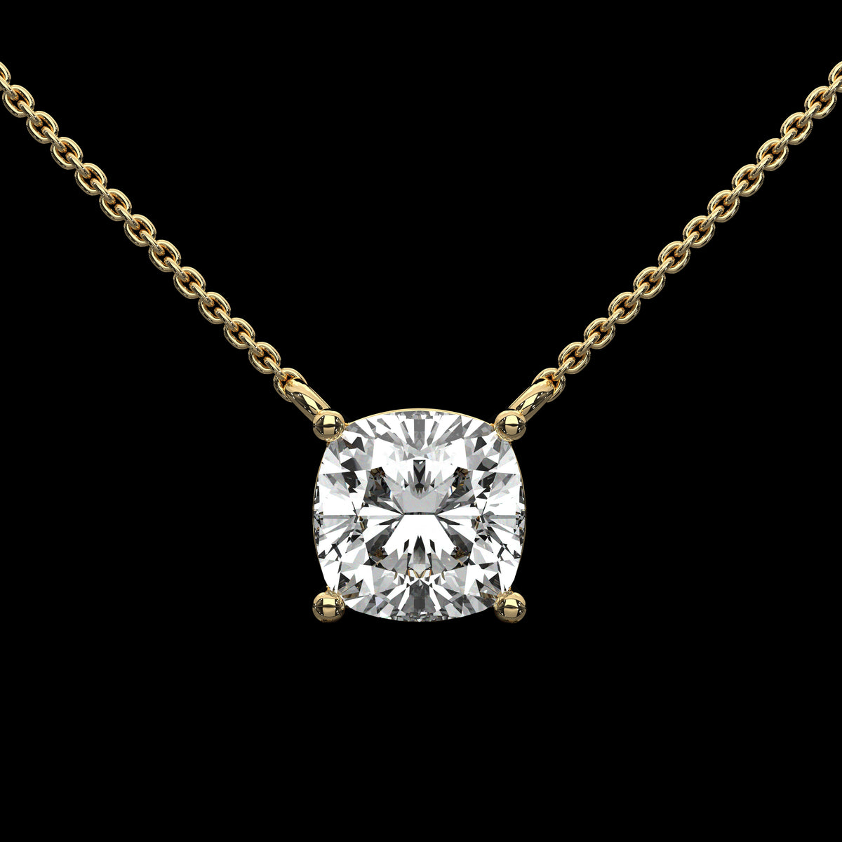 Pendentif serti griffes taille coussin — vue 10