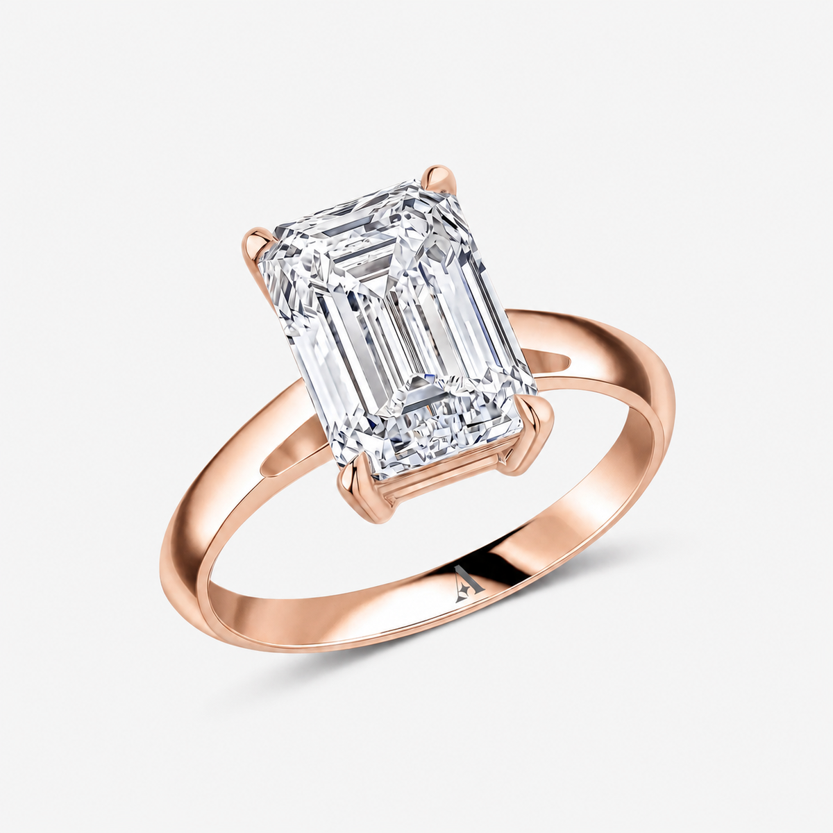 Emerald Cut Statement Ring 18k Rose Gold Astrea London