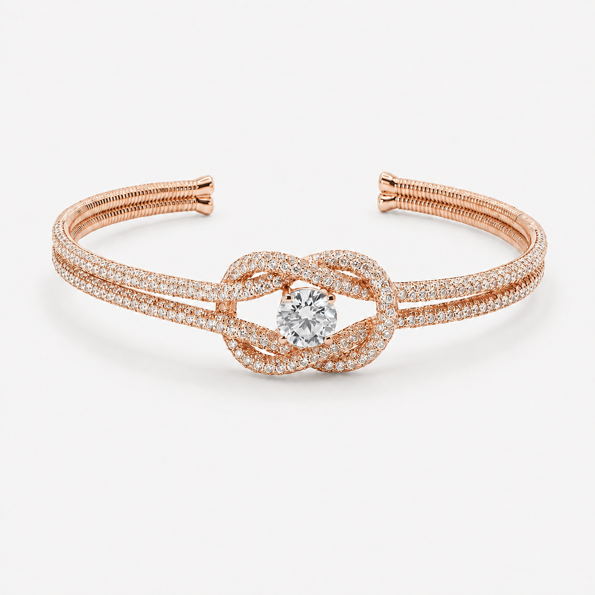 Friendship Diamond Bangle Pavé 18k Rose Gold