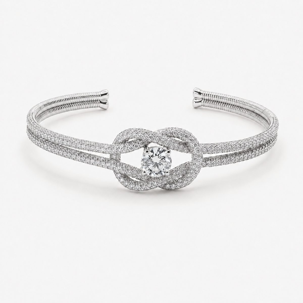 Friendship Diamond Bangle Pavé 18k White Gold