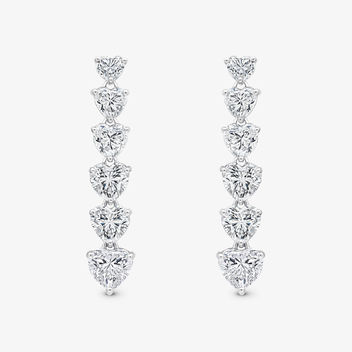 Boucles d'oreilles tennis cœur