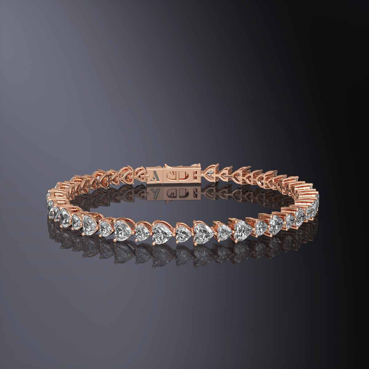 Bracelet de tennis cœurs