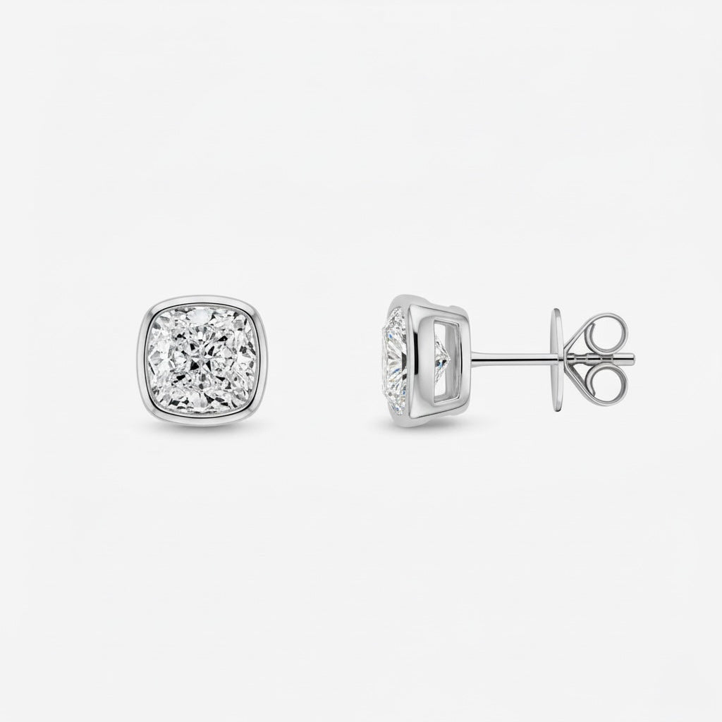 Cushion Cut Bezel Studs 77