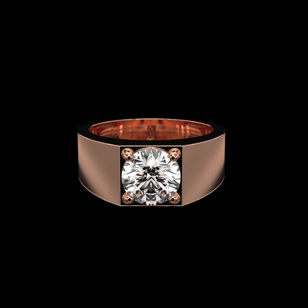 Men's Solitaire Ring — view 10