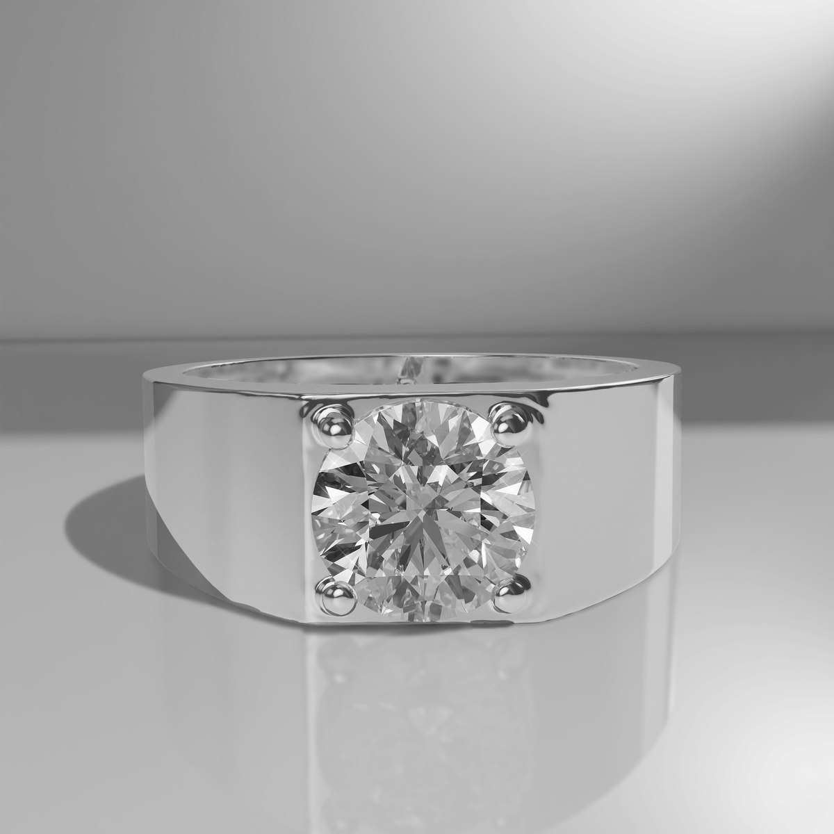 Bague solitaire pour homme