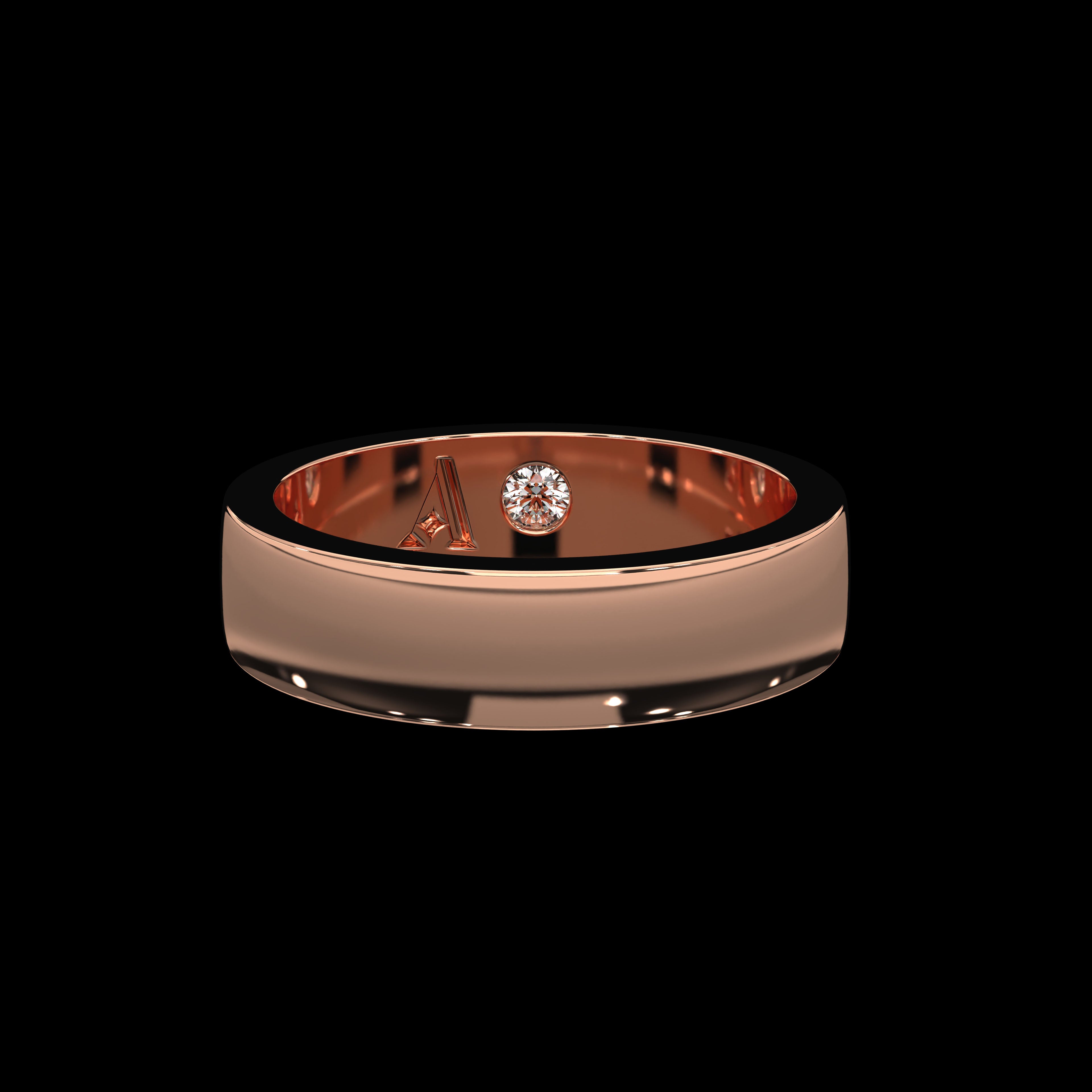 Men's Wedding Band With Secret Diamond