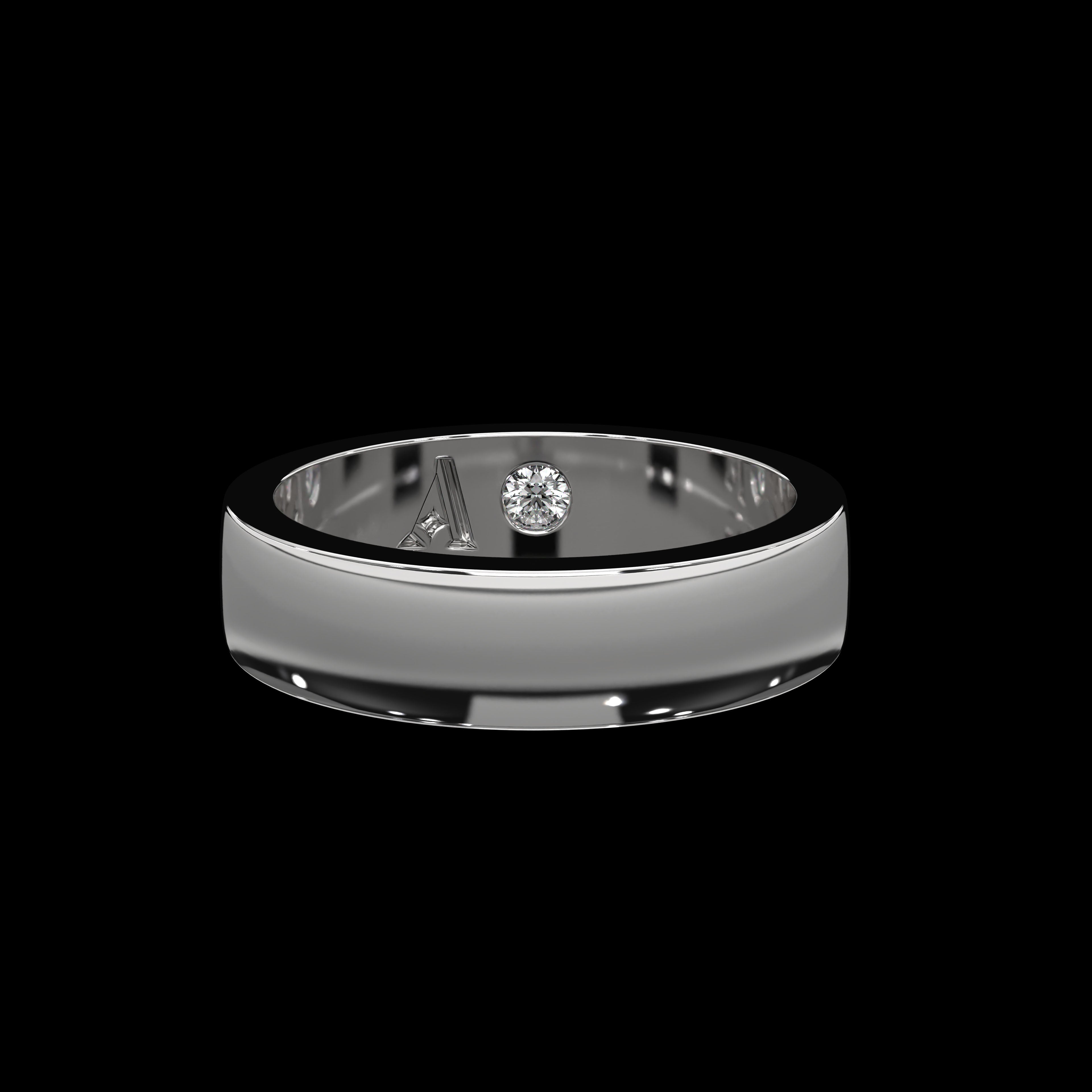 Men's Wedding Band With Secret Diamond