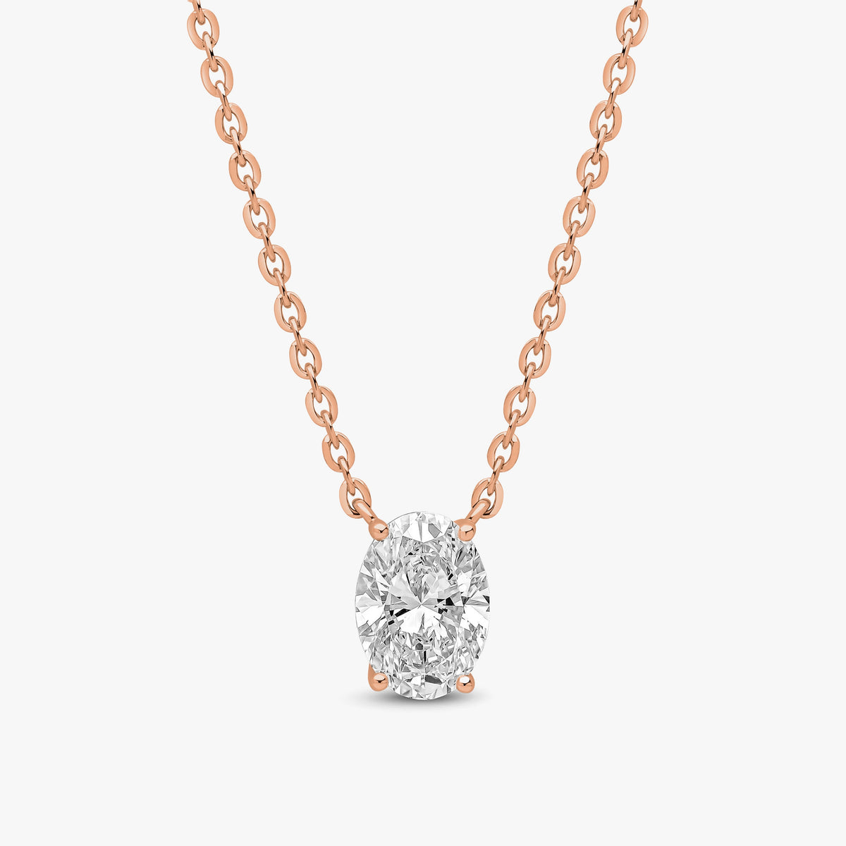 Oval Cut Pendant Rose Gold