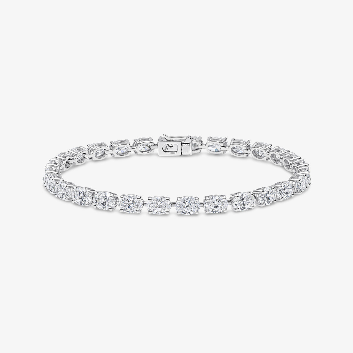 Oval Cut Tennis Bracelet (East/West Setting)