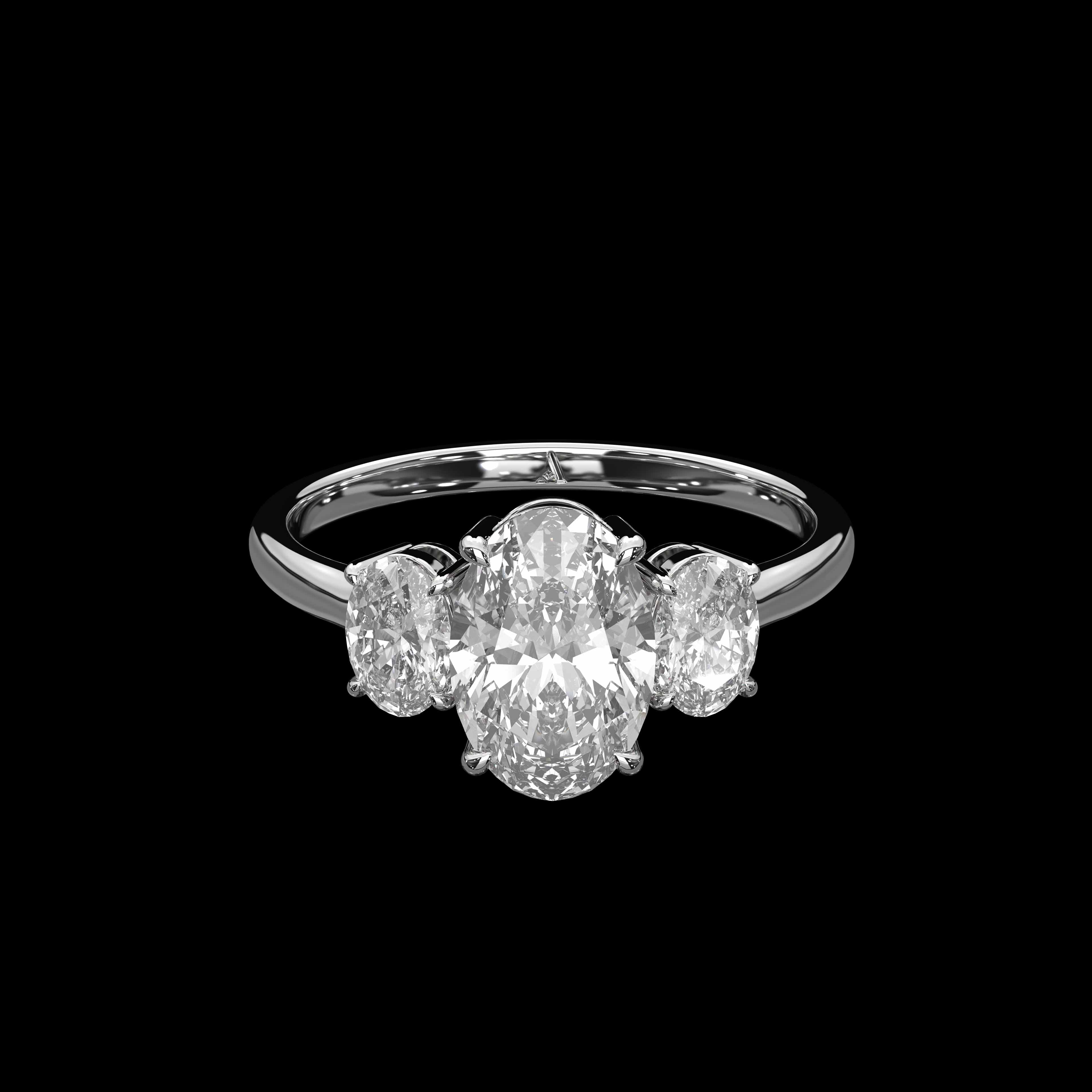 Oval Ring with side diamonds