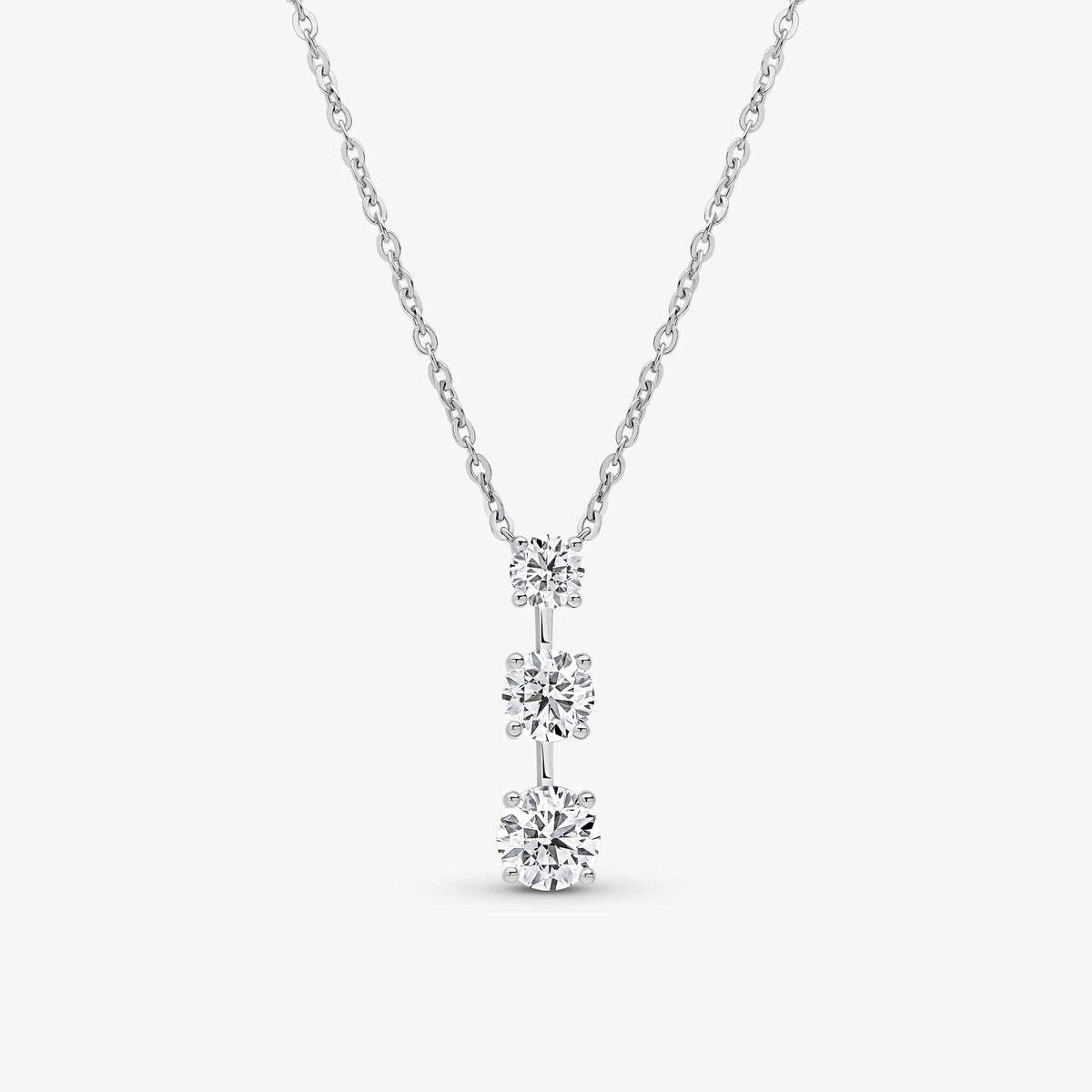 Round Brilliant Trilogy Pendant White Gold