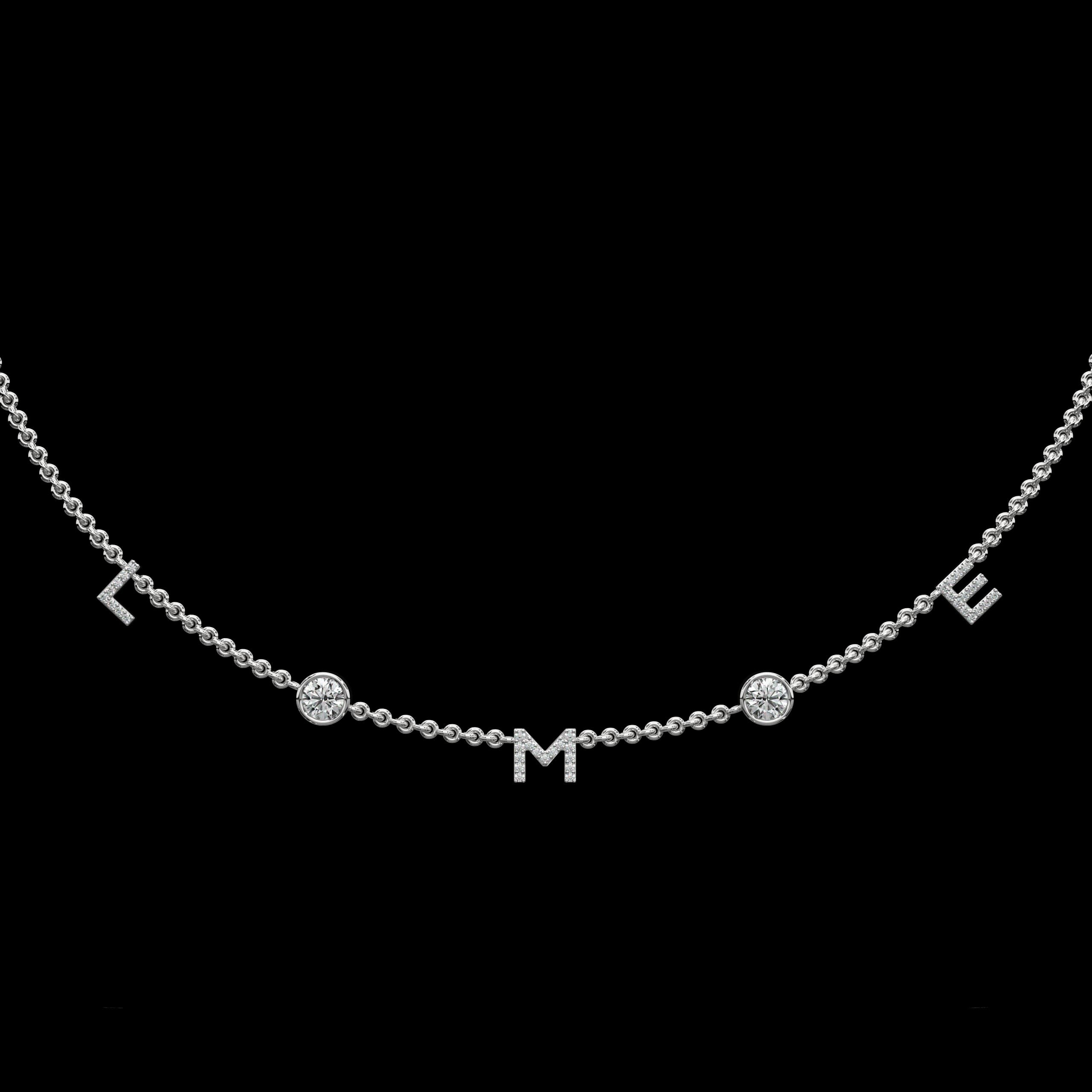 Personalised Letter Diamond Pave Necklace