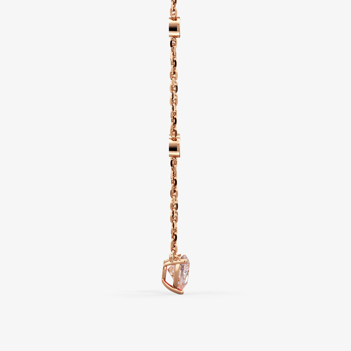 Pink Diamond Heart Pendant 18k Rose Gold Astrea London