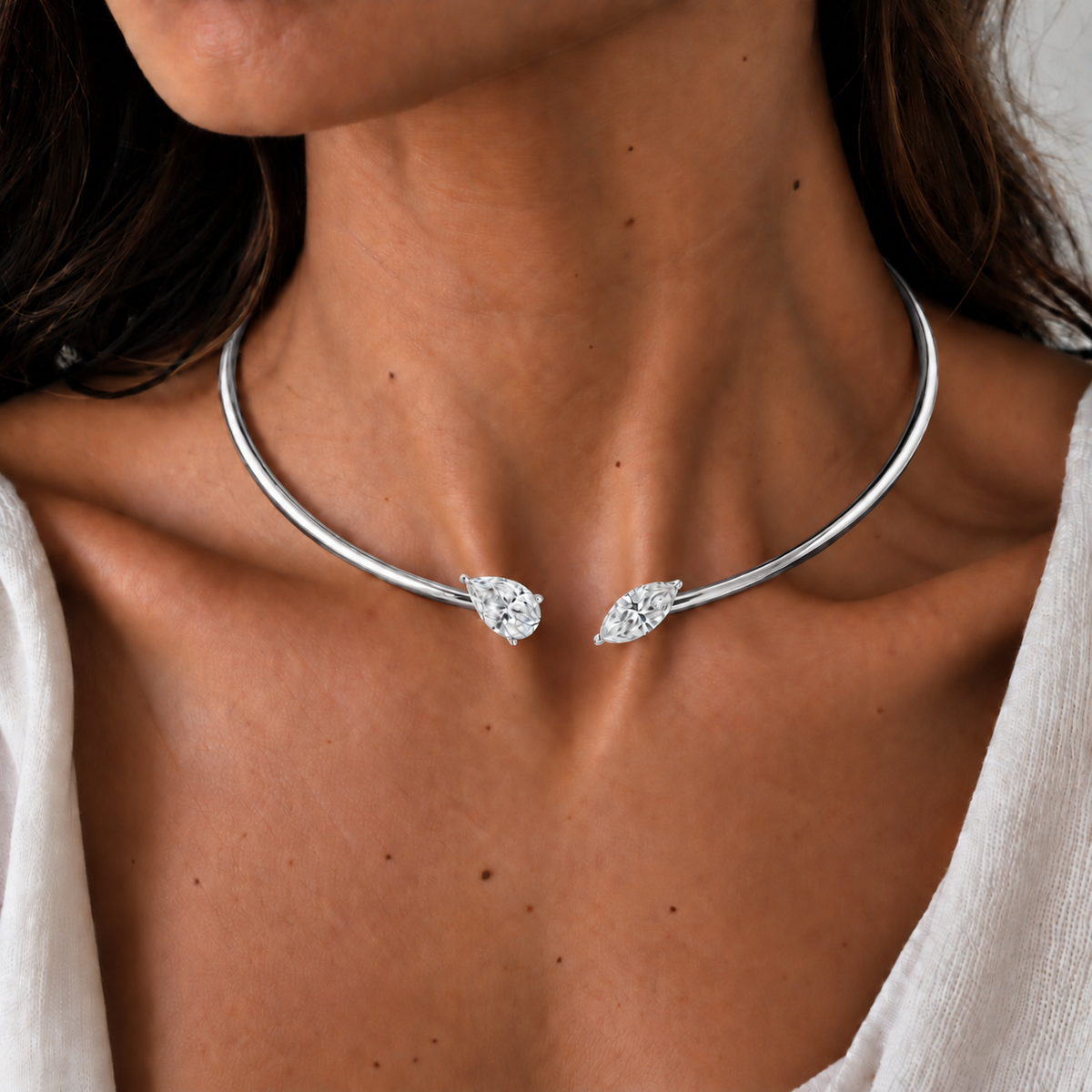 Pear and Marquise choker