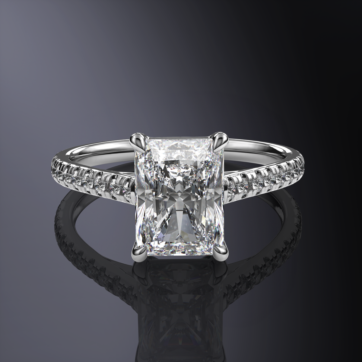 Bague Radiant en or blanc avec pavé