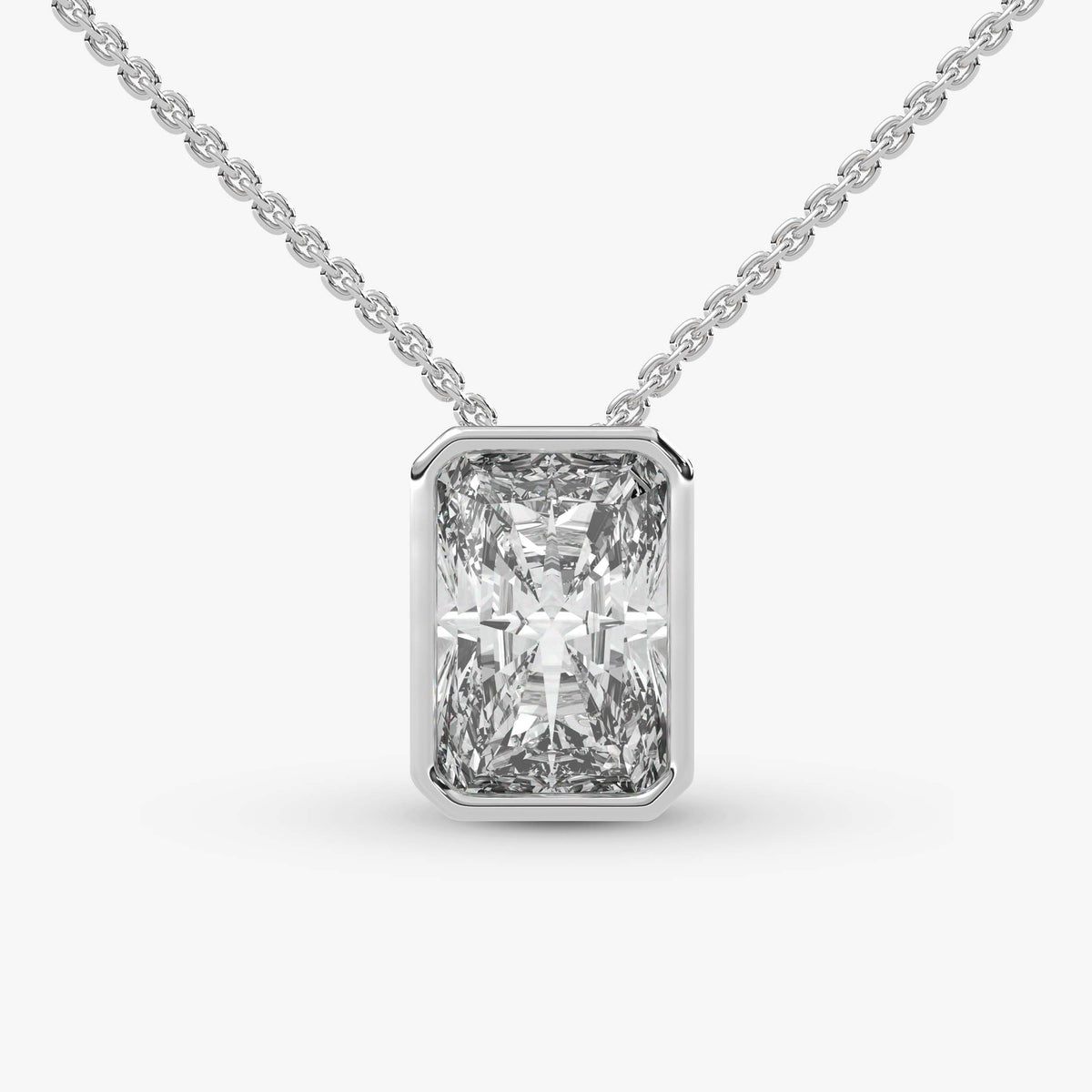 Radiant Cut Bezel Set Pendant 208