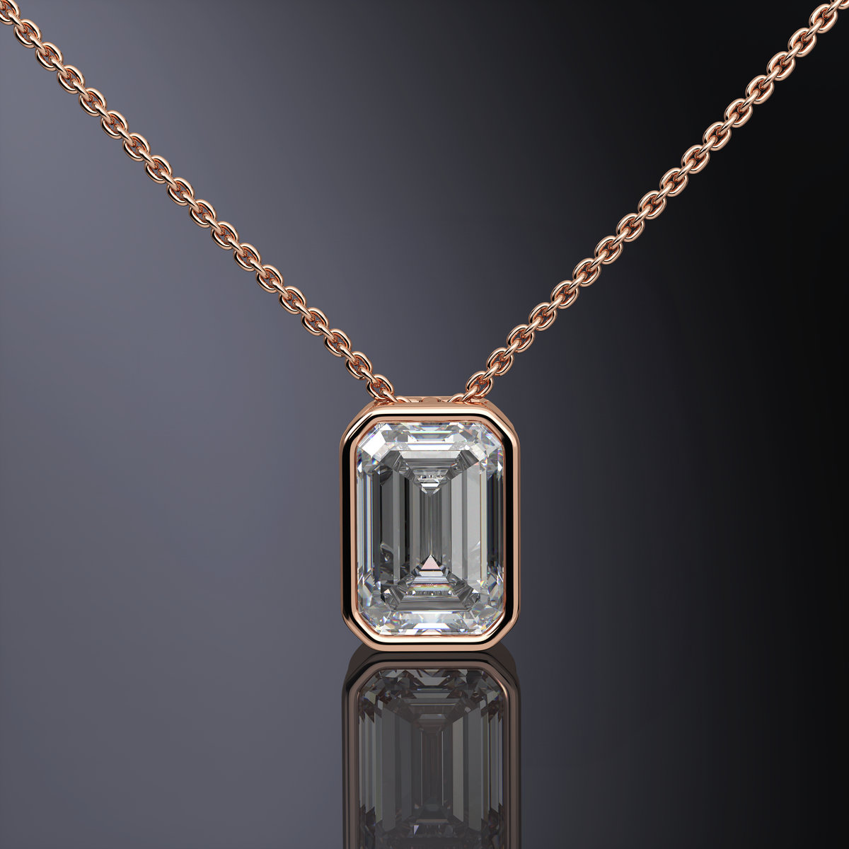 Pendentif serti clos taille radiant — vue 10
