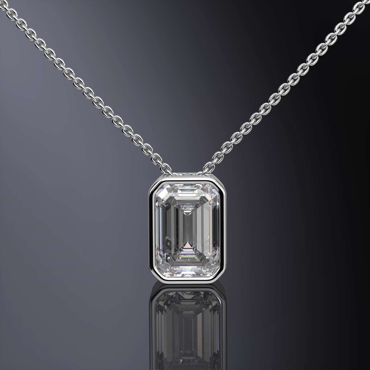 Pendentif serti clos taille radiant — vue 10