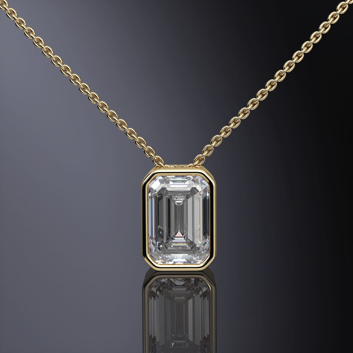 Pendentif serti clos taille radiant — vue 10
