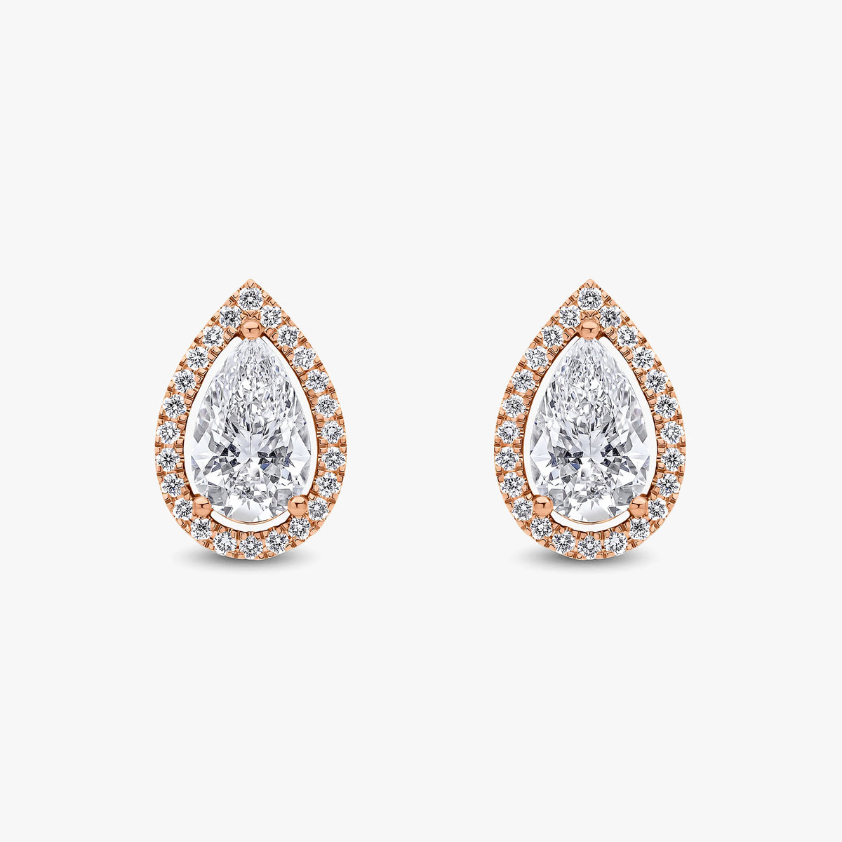 Pear Cut Halo Studs 101