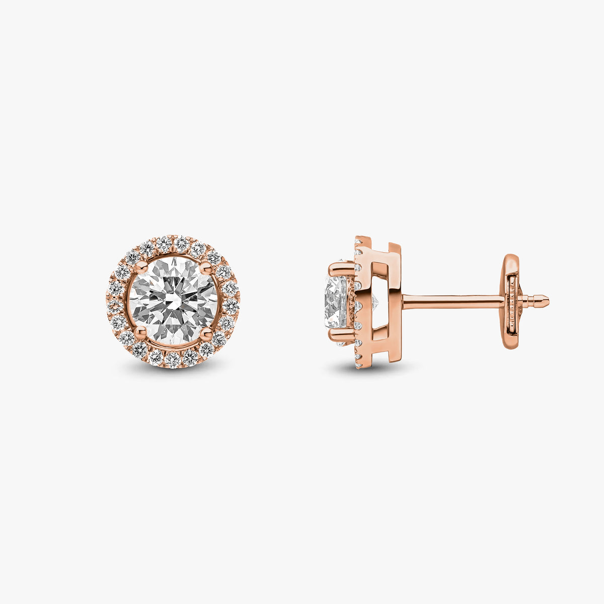 Round Brilliant Cut Halo Studs 106