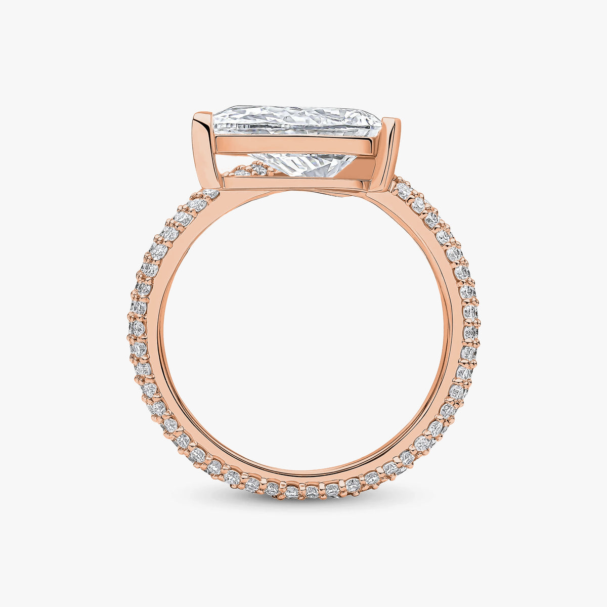Pear Cut Diamond Pavé Ring Rose Gold 89