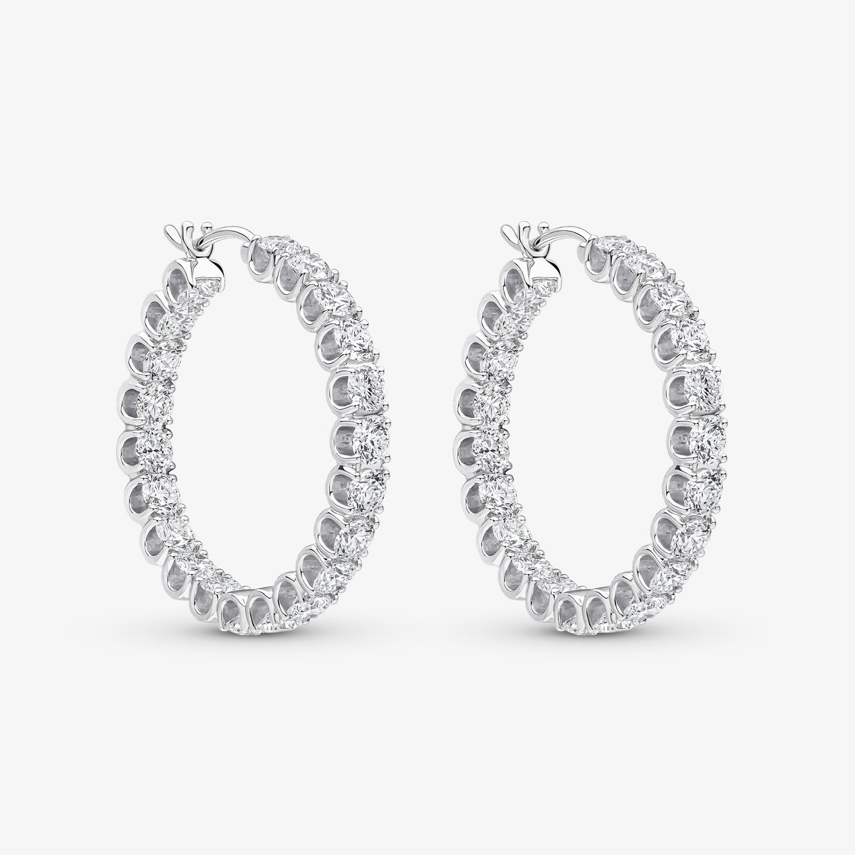 Round Brilliant Cut Hoops