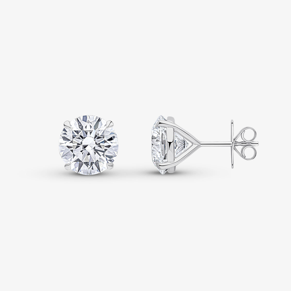 Puces d'oreilles rondes taille brillant