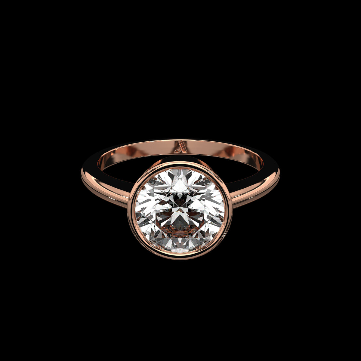 Bague Solitaire Ronde à Chatons — vue 10