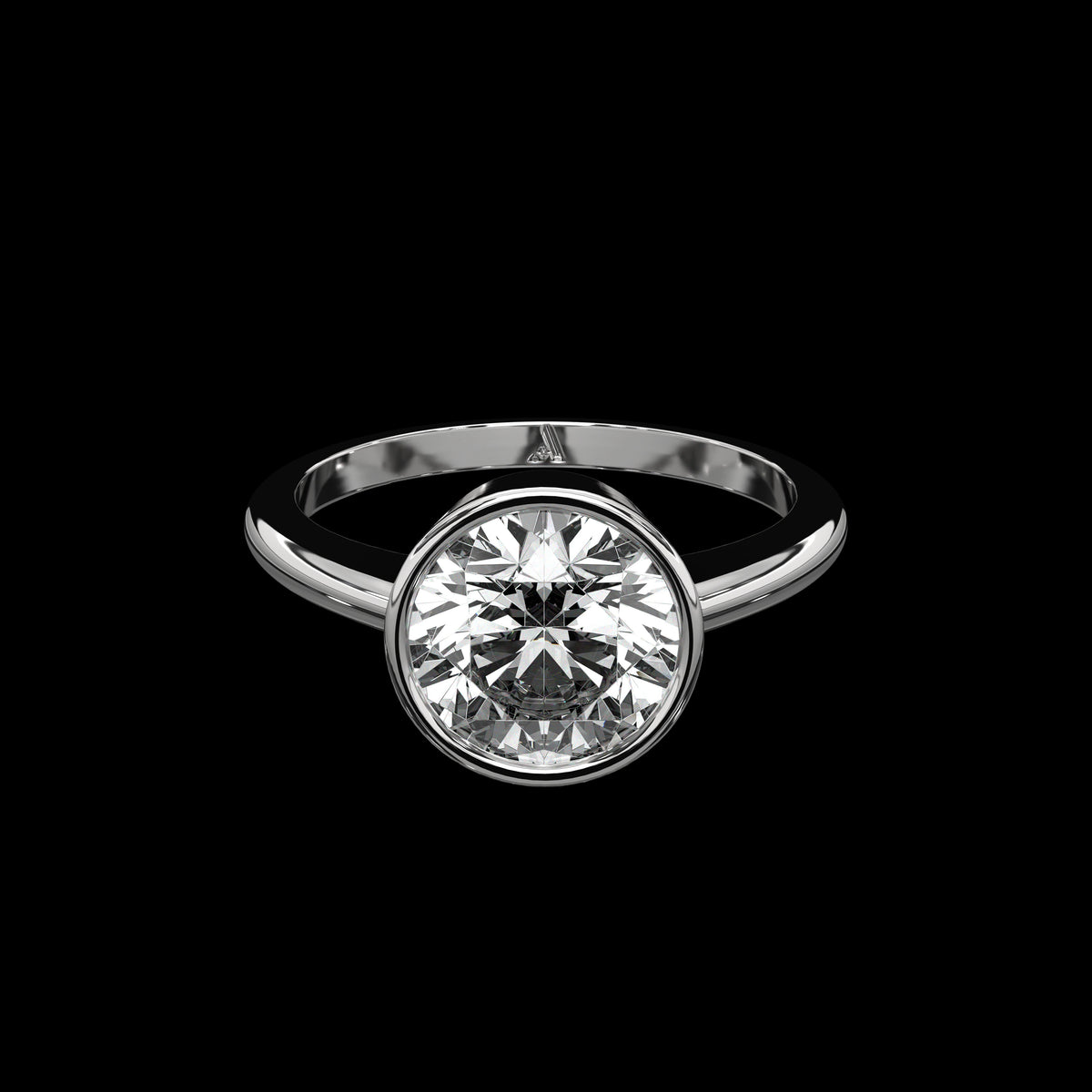 Bague Solitaire Ronde à Chatons